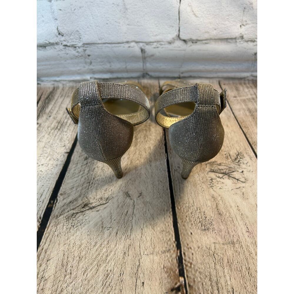 KELLY & KATIE Women’s Gold Sparkle Ankle Strap Heels / Size: 6 - Picture 3 of 14